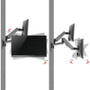 High Premium Aluminum Gas Spring Wall Mount - Dual Monitor 17" to 32"