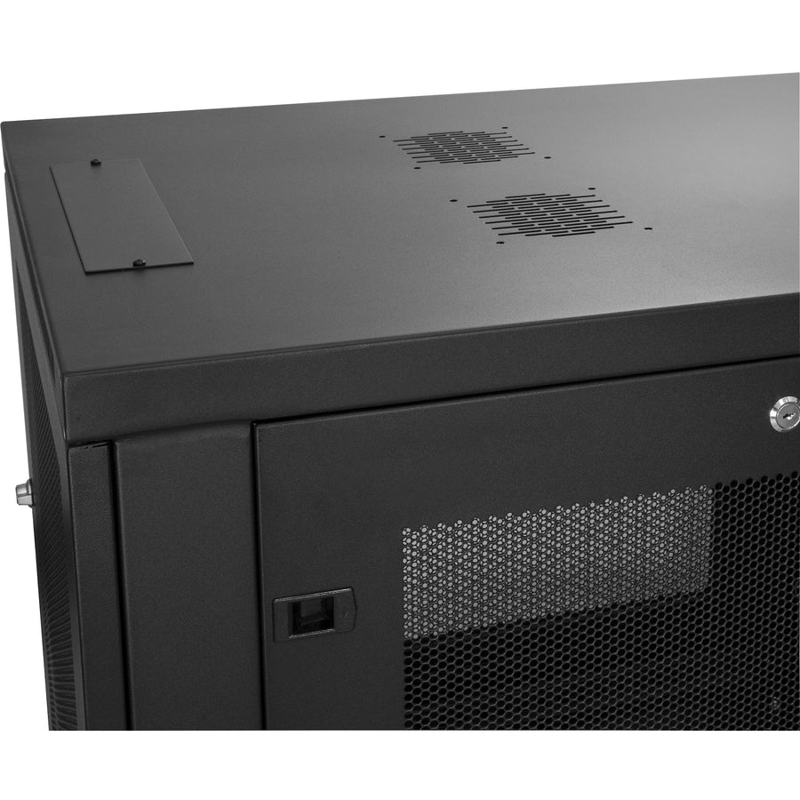 StarTech.com 2 Post 6U 19" Wall Mount Network Cabinet 15" Deep - Locking Vented IT Data Equipment/Switch Rack Enclosure w/Shelf/Hook&Loop