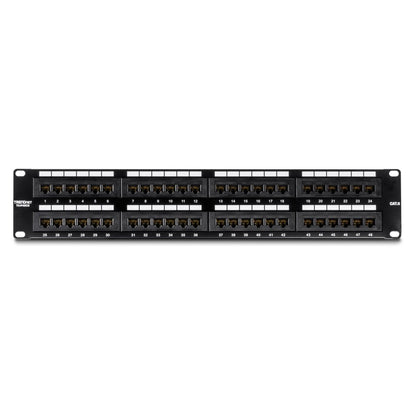 TRENDnet 48-Port Cat6 Unshielded Patch Panel, Wallmount Or Rackmount, Compatible With Cat3,4,5,5e,6 Cabling, For Ethernet, Fast Ethernet, Gigabit Applications, Black, TC-P48C6