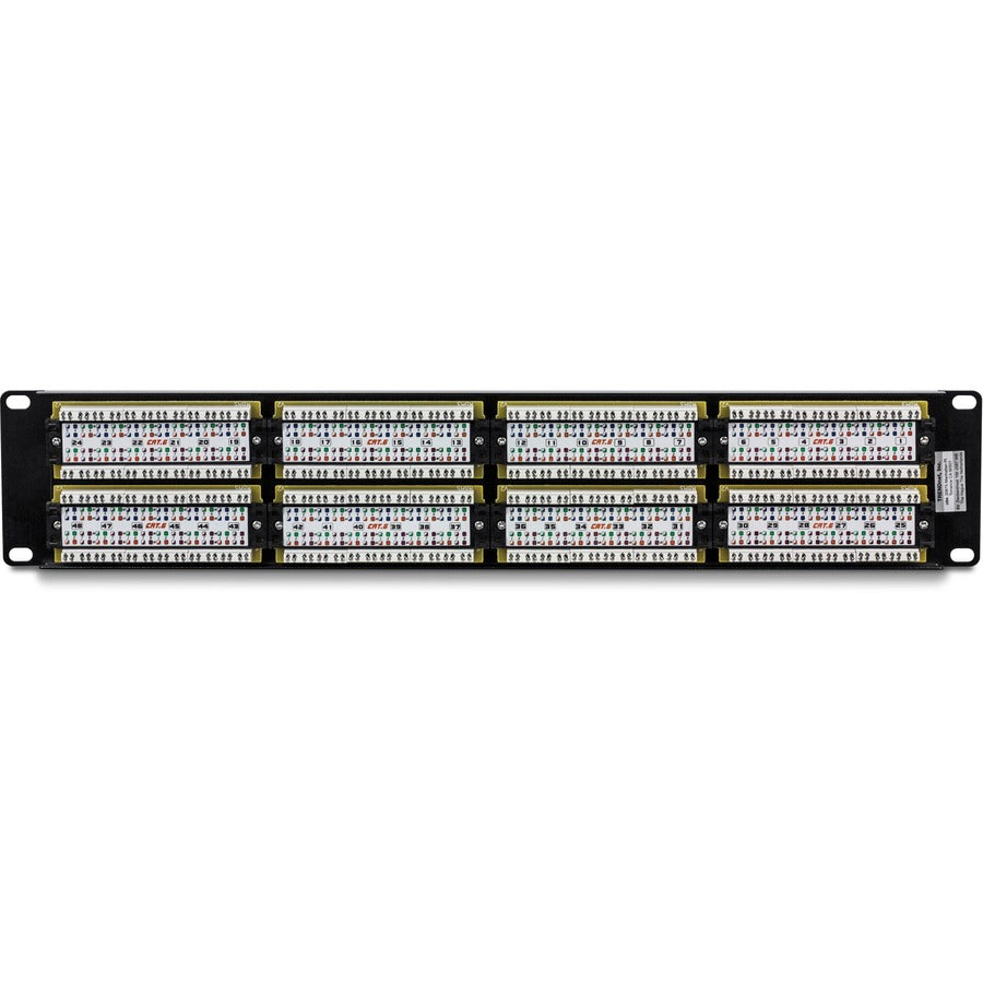 TRENDnet 48-Port Cat6 Unshielded Patch Panel, Wallmount Or Rackmount, Compatible With Cat3,4,5,5e,6 Cabling, For Ethernet, Fast Ethernet, Gigabit Applications, Black, TC-P48C6