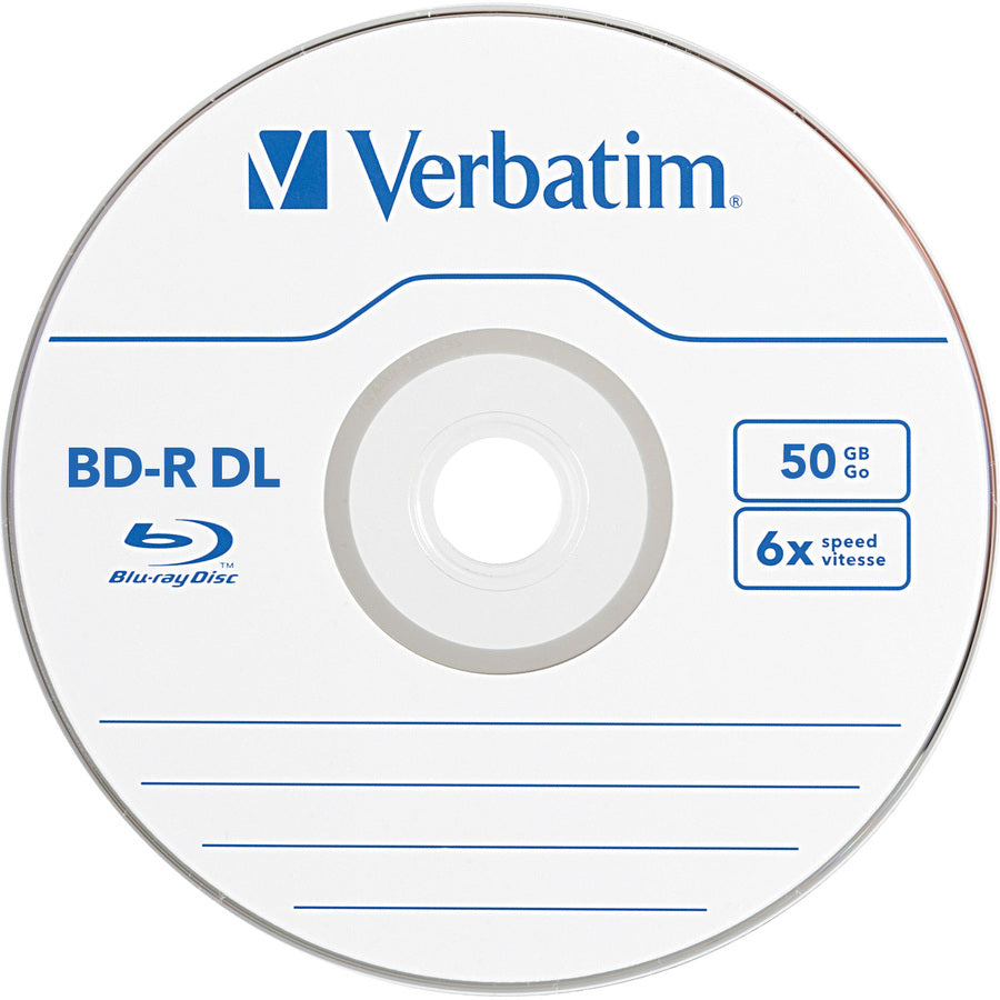 Verbatim BD-R DL 50GB 6X with Branded Surface - 25pk Spindle