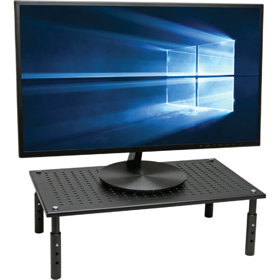 Tripp Lite Monitor Riser Stand Desktop Metal Height Adjustable Black 18x11in