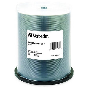 Verbatim CD-R 700MB 52X White Inkjet Printable - 100pk Spindle
