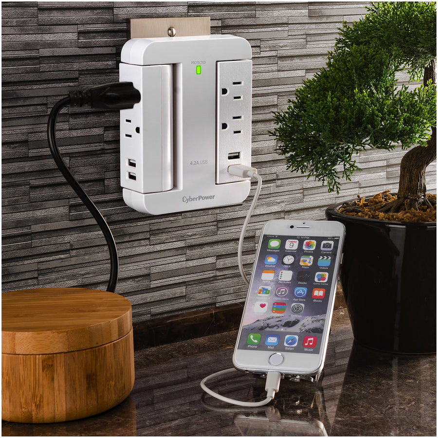 CyberPower P4WSU Home Office 4 - Outlet Surge with 900 J