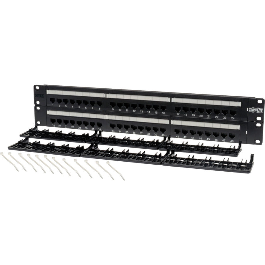 Tripp Lite 48-Port Cat5e Cat5 Rackmount Patch Panel 568B 110 Punch 2URM TAA