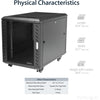 StarTech.com 12U 36in Knock-Down Server Rack Cabinet with Casters