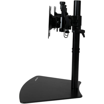 StarTech.com Dual Monitor Stand - Horizontal - For up to 24" VESA Monitors - Black - Adjustable Computer Monitor Stand - Steel & Aluminum