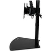 StarTech.com Dual Monitor Stand - Horizontal - For up to 24" VESA Monitors - Black - Adjustable Computer Monitor Stand - Steel & Aluminum