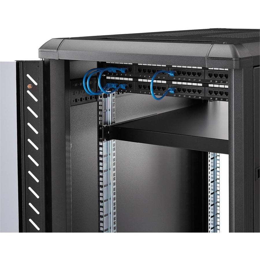 StarTech.com 1U Adjustable Mounting Depth Rack Mount Shelf - Heavy Duty Fixed Rack Shelf - 175lbs / 80kg