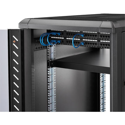 StarTech.com 1U Adjustable Mounting Depth Rack Mount Shelf - Heavy Duty Fixed Rack Shelf - 175lbs / 80kg