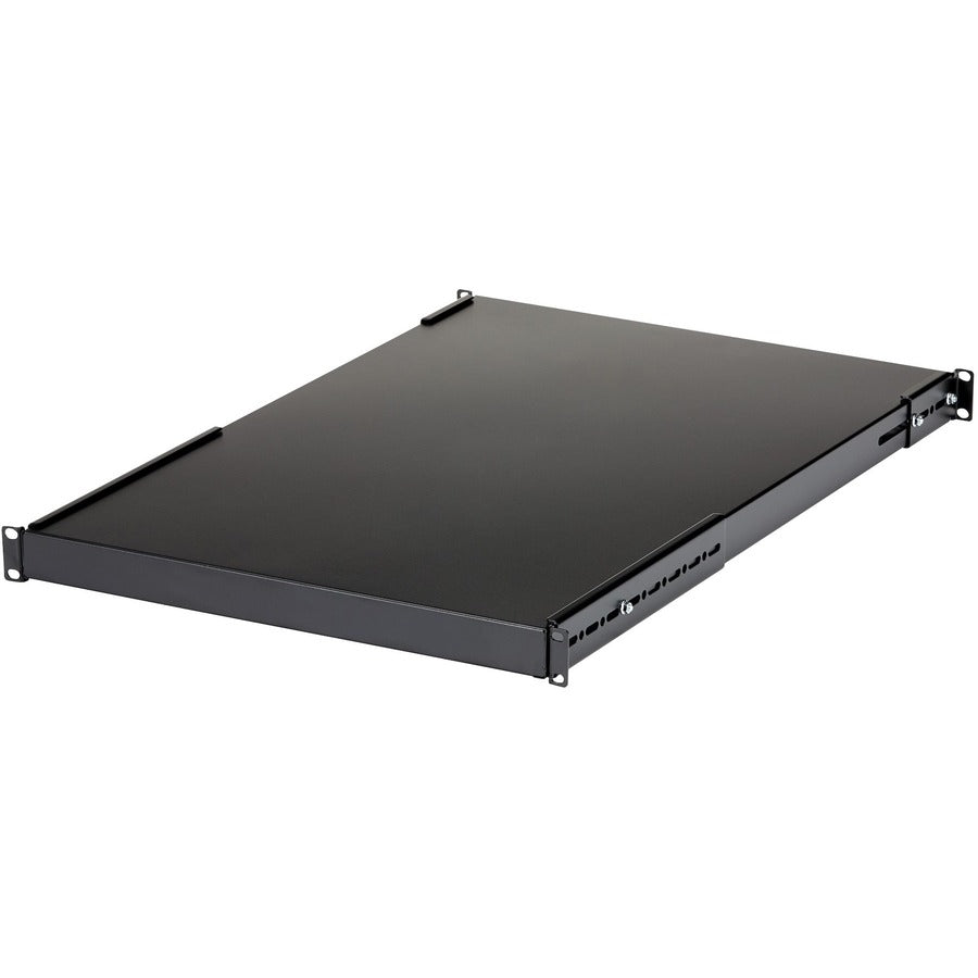StarTech.com 1U Adjustable Mounting Depth Rack Mount Shelf - Heavy Duty Fixed Rack Shelf - 175lbs / 80kg