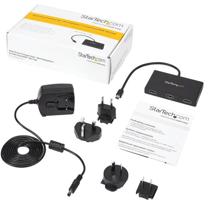 StarTech.com 3-Port Multi Monitor Adapter, Mini DisplayPort to HDMI MST Hub, 3x 1080p, Video Splitter for Extended Desktop Mode, Windows