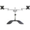 StarTech.com Dual Monitor Stand - Ergonomic Desktop Monitor Stand for up to 32 inch VESA Displays - Free-Standing Adjustable Mount -Silver