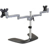 StarTech.com Dual Monitor Stand - Ergonomic Desktop Monitor Stand for up to 32 inch VESA Displays - Free-Standing Adjustable Mount -Silver