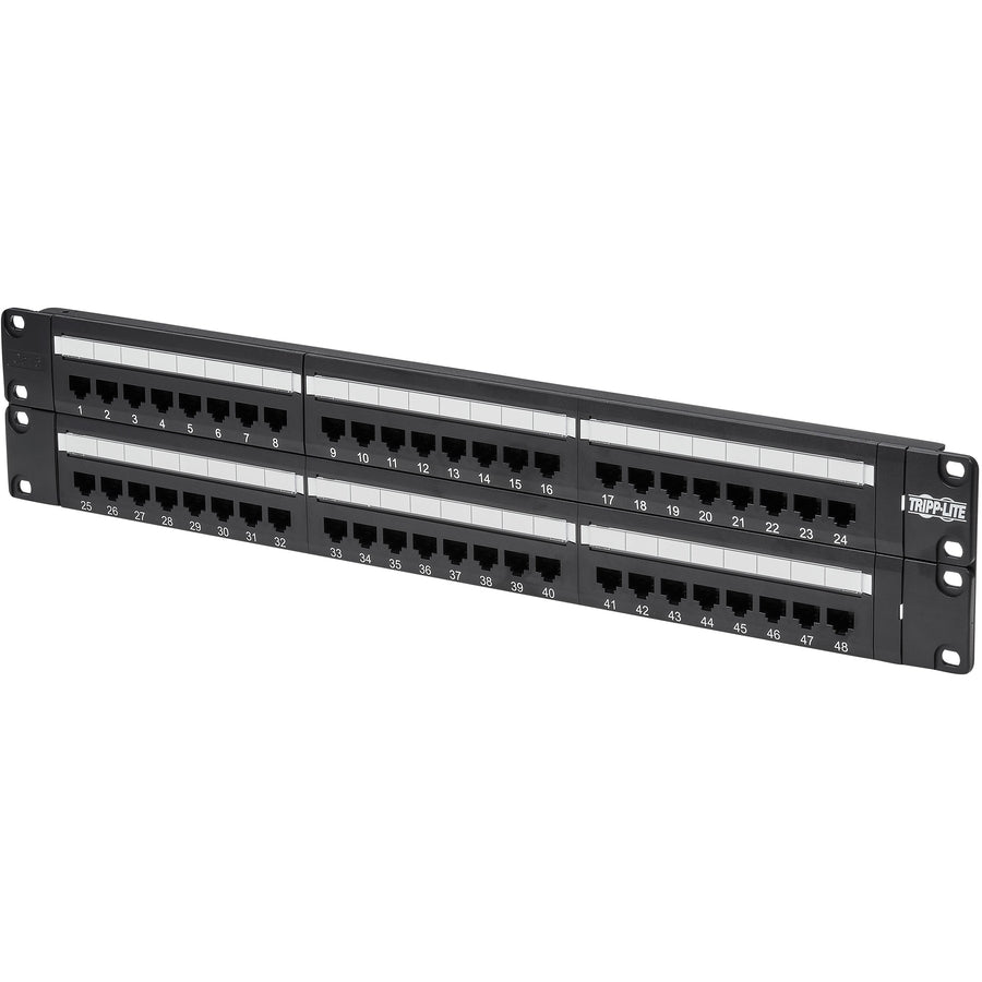 Tripp Lite 48-Port Cat6 Cat5 Patch Panel Rackmount 110 Punch Down RJ45 Ethernet 1URM 568B