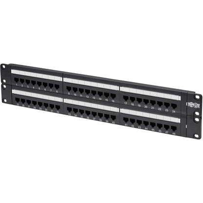 Tripp Lite 48-Port Cat6 Cat5 Patch Panel Rackmount 110 Punch Down RJ45 Ethernet 1URM 568B