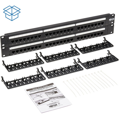 Tripp Lite 48-Port Cat6 Cat5 Patch Panel Rackmount 110 Punch Down RJ45 Ethernet 1URM 568B