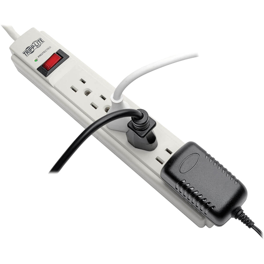 Tripp Lite Surge Protector Power Strip 120V 6 Outlet 8' Cord 990 Joule Flat Plug