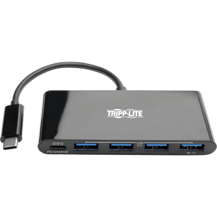 Tripp Lite USB C Hub Adapter w 4x USB-A & USB Type C PD Charging Black
