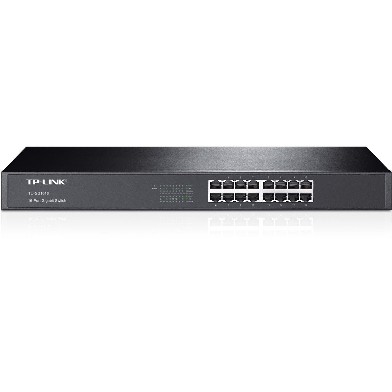 TP-LINK TL-SG1016 10/100/1000Mbps 16-Port Gigabit 19-inch Rackmountable Switch, 32Gbps Capacity