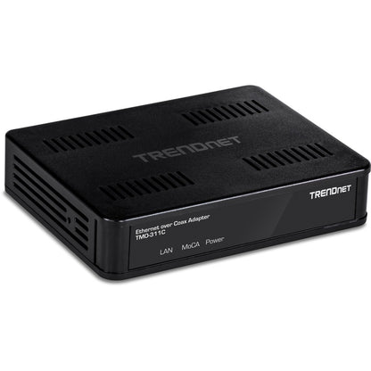 TRENDnet Ethernet Over Coax Adapter,(2-Pack), Backward Compatible with MoCA 2.0, Gigabit LAN Port, Supports Net Throughput Up to 1Gbps, Supports Up to 16 Nodes on One Network, Black, TMO-311C2K