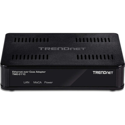 TRENDnet Ethernet Over Coax Adapter,(2-Pack), Backward Compatible with MoCA 2.0, Gigabit LAN Port, Supports Net Throughput Up to 1Gbps, Supports Up to 16 Nodes on One Network, Black, TMO-311C2K