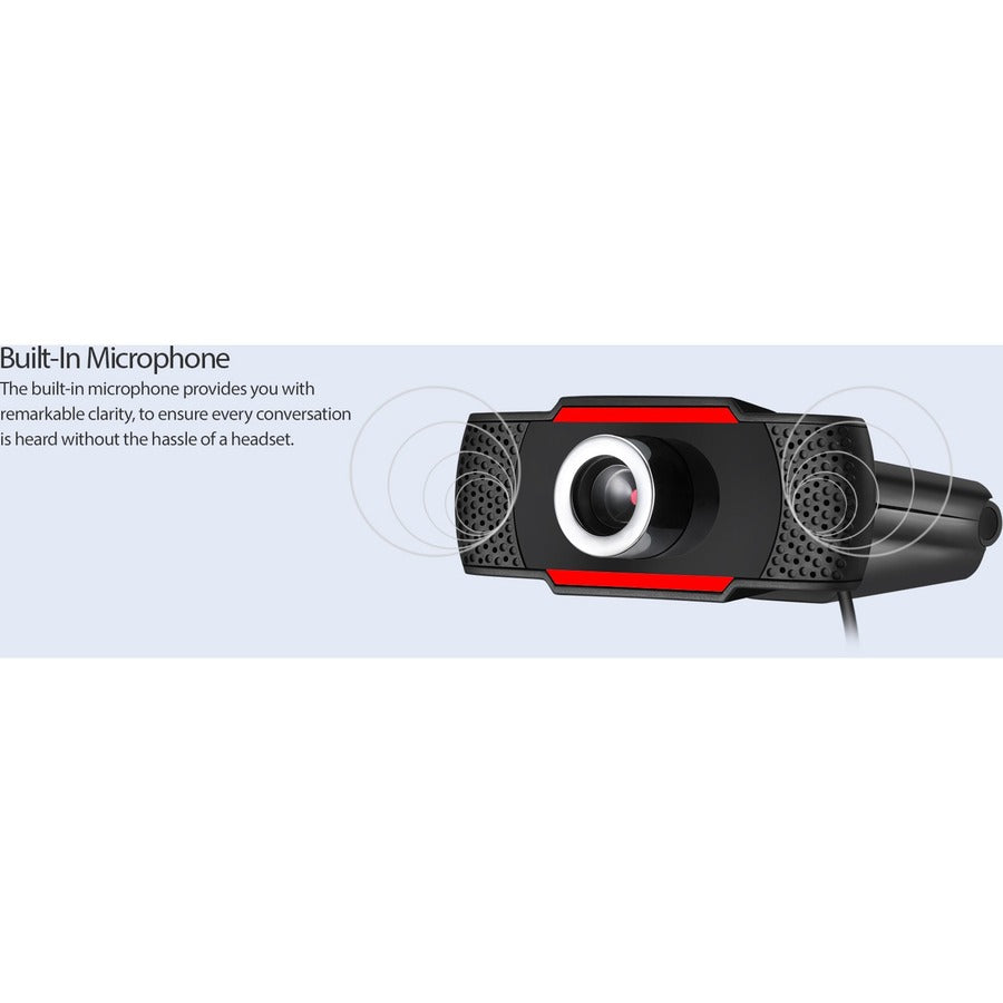Adesso CyberTrack H3 Webcam - 1.3 Megapixel - 30 fps - Black, Red - USB 2.0