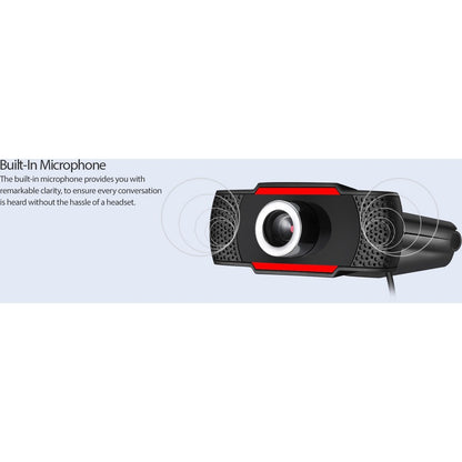 Adesso CyberTrack H3 Webcam - 1.3 Megapixel - 30 fps - Black, Red - USB 2.0