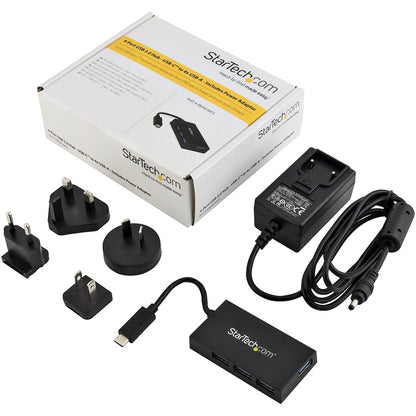 StarTech.com 4 Port USB C Hub - USB-C to 4x USB-A (USB 3.0/3.1 Gen 1 SuperSpeed 5Gbps) - USB Bus or Self Powered - BC 1.2 Charging Hub