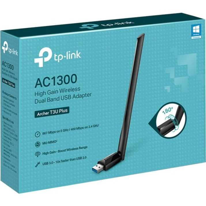 TP-Link Archer T3U Plus IEEE 802.11ac Wi-Fi Adapter for Desktop Computer/Notebook