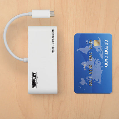 Tripp Lite 3-Port USB-C to USB-A 3x Hub Micro SD & SD/MMC Reader USB 3.1 Hub