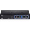 TRENDnet 6-Port Unmanaged Gigabit GREENnet Desktop Metal Switch, Ethernet-Network Switch, 16 x 10-100-1000 RJ-45 Ports, 32 Gbps Forwarding Capacity, Lifetime Protection, Black, TEG-S16DG