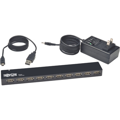 Tripp Lite 10-Port USB 2.0 Mobile Hi-Speed Hub Notebook Laptop Bus Power AC