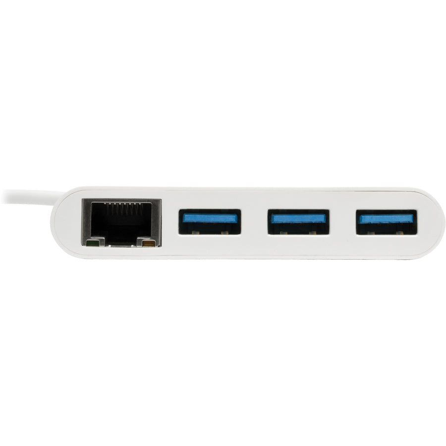 Tripp Lite 3-Port USB-C to USB-A Hub Portable w/ Gigabit Ethernet Port RJ45