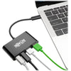 Tripp Lite USB C Hub Adapter Portable w 2x USB Type C & 2x USB-A Black