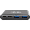 Tripp Lite USB C Hub Adapter Portable w 2x USB Type C & 2x USB-A Black