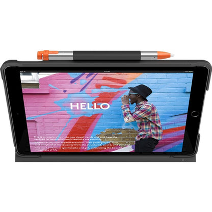 Logitech Slim Folio Keyboard/Cover Case Apple, Logitech iPad (7th Generation) Tablet - Graphite