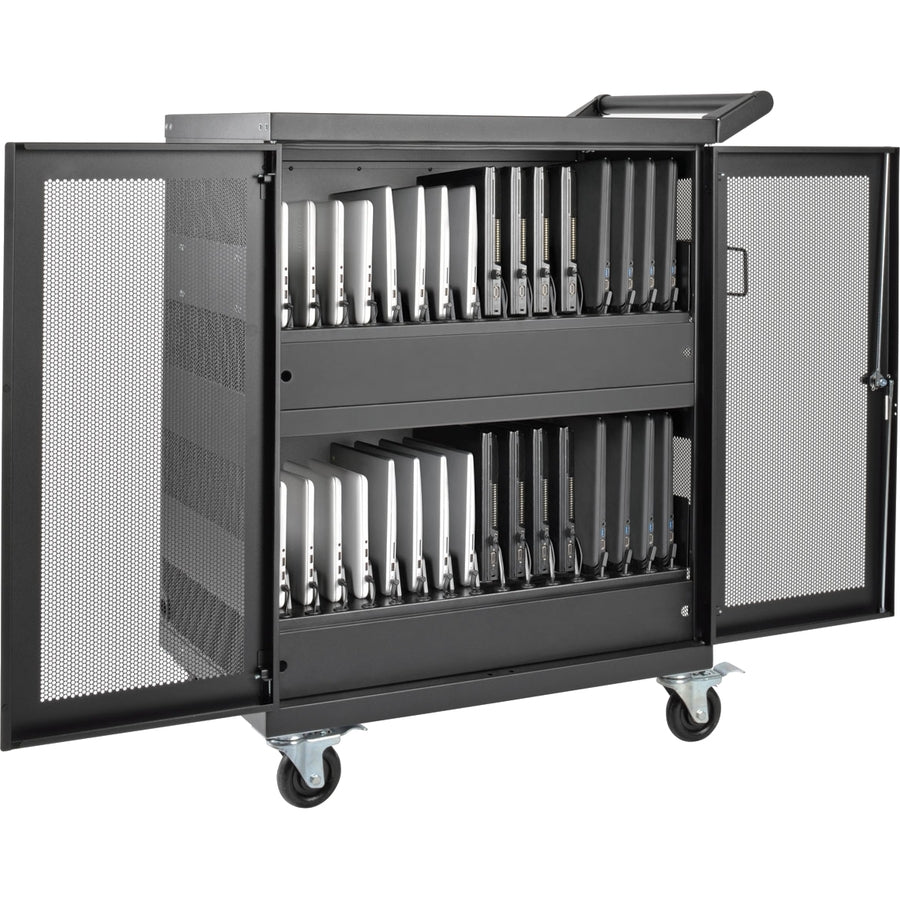 Tripp Lite 32-Port AC Charging Cart Storage Station Chromebook Laptop Tablet