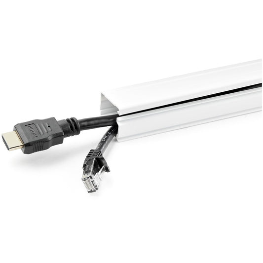 StarTech.com Cable Management Raceway w/ Adhesive Tape/Cover 1-1/8"(32mm)W x 3/4"(20mm)H x 6ft(1.8m)length, Network Cord Hider, UL Listed