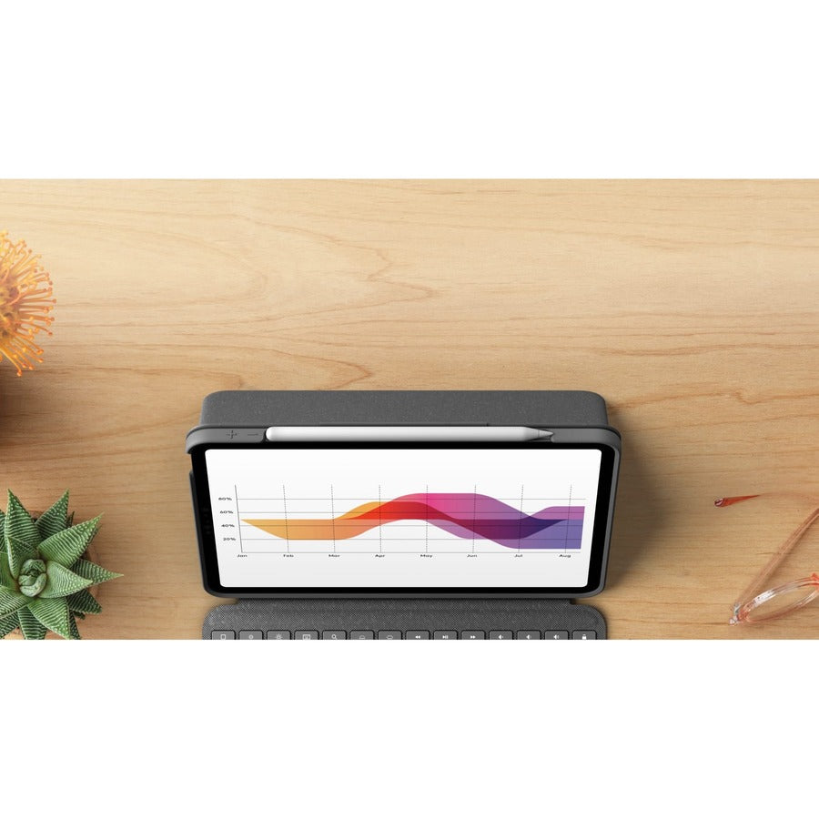 Logitech Folio Touch Keyboard/Cover Case (Folio) Apple, Logitech iPad Air (4th Generation) Tablet - Oxford Gray