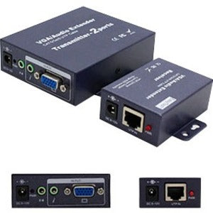 VGA Female to RJ-45 Female Black Extender Which Provides VGA video extension over Cat5 For Resolution Up to 1920x1200 (WUXGA)