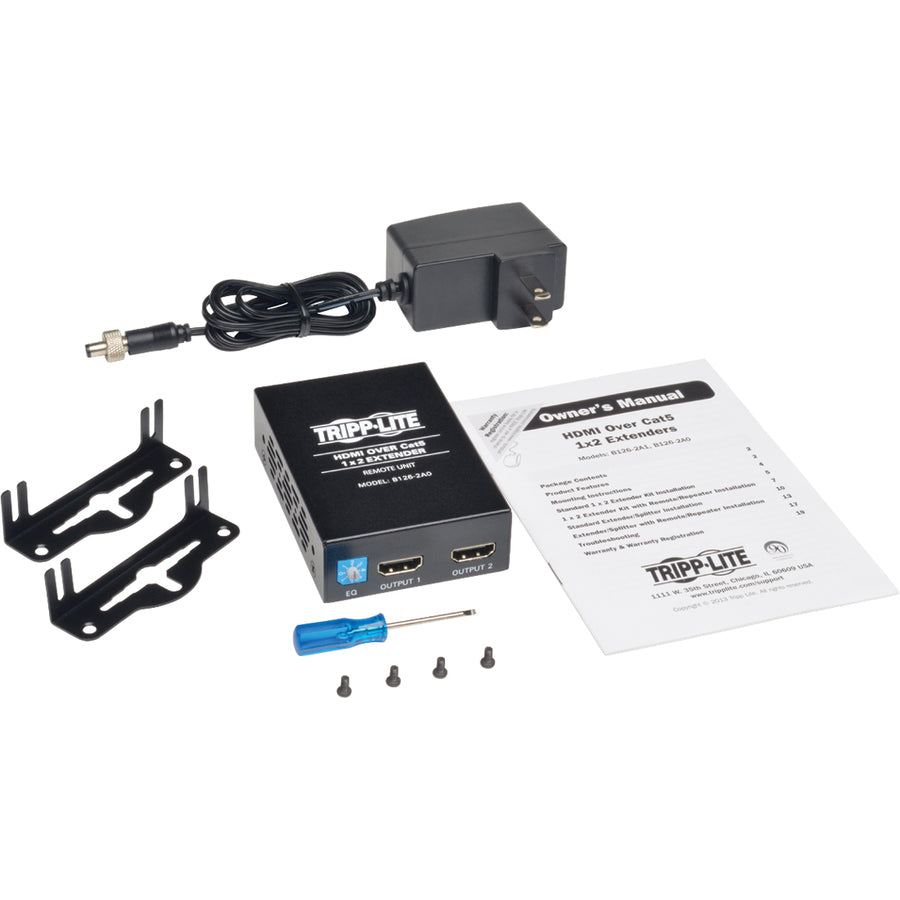 Tripp Lite 2-Port HDMI Over Cat5 Cat6 Audio Video Extender Remote Unit