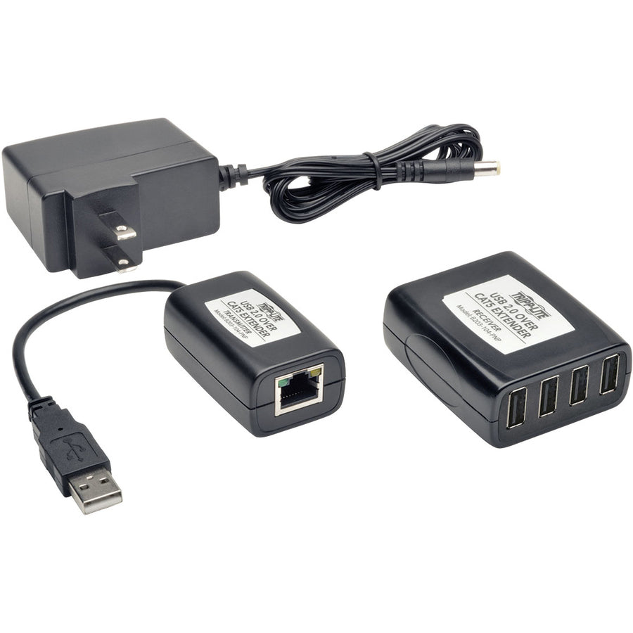 Tripp Lite 4-Port USB 2.0 Over Cat5 Cat6 Video Extender Hub Kit Transmitter & Receiver 164'