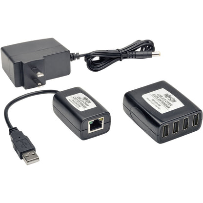 Tripp Lite 4-Port USB 2.0 Over Cat5 Cat6 Video Extender Hub Kit Transmitter & Receiver 164'
