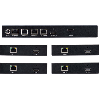 Tripp Lite DisplayPort to HDMI Over Cat6 Extender Splitter Kit PoC 4Port 4K