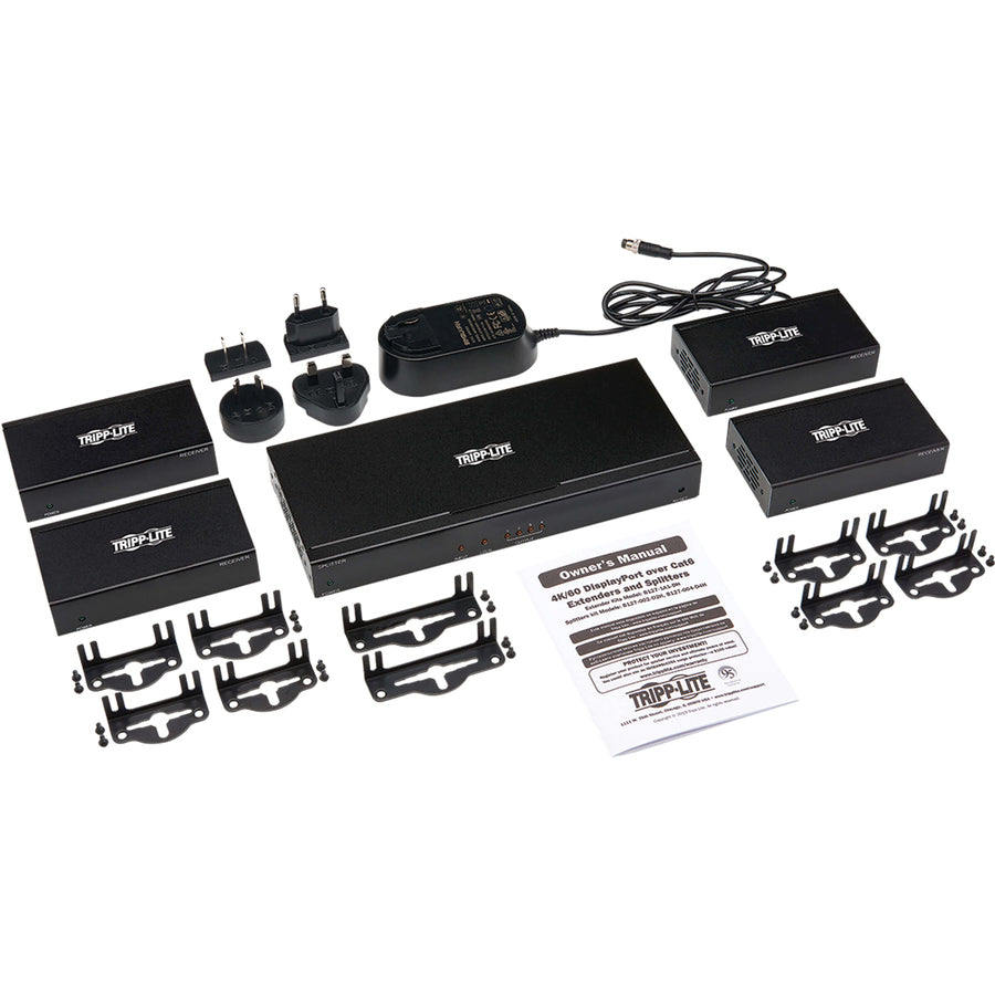 Tripp Lite DisplayPort to HDMI Over Cat6 Extender Splitter Kit PoC 4Port 4K