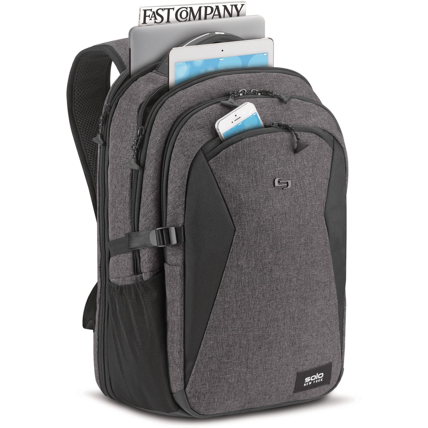 Solo Unbound Carrying Case (Backpack) for 15.6" Notebook - Gray, Photo Black