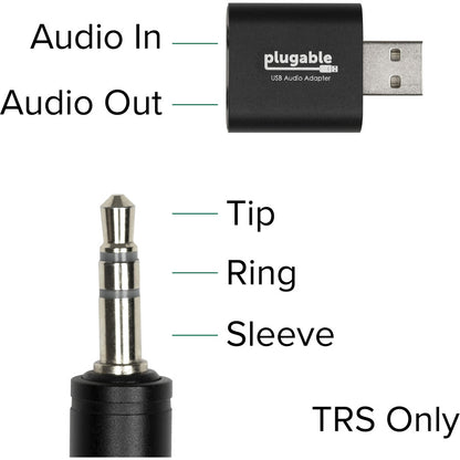 Plugable USB Audio Adapter with 3.5mm Speaker-Headphone and Microphone Jack