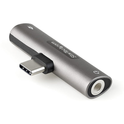 StarTech.com USB C Audio & Charge Adapter, USB-C Audio Adapter with 3.5mm Headset Jack and USB Type-C PD Charging, For USB-C Phone/Tablet