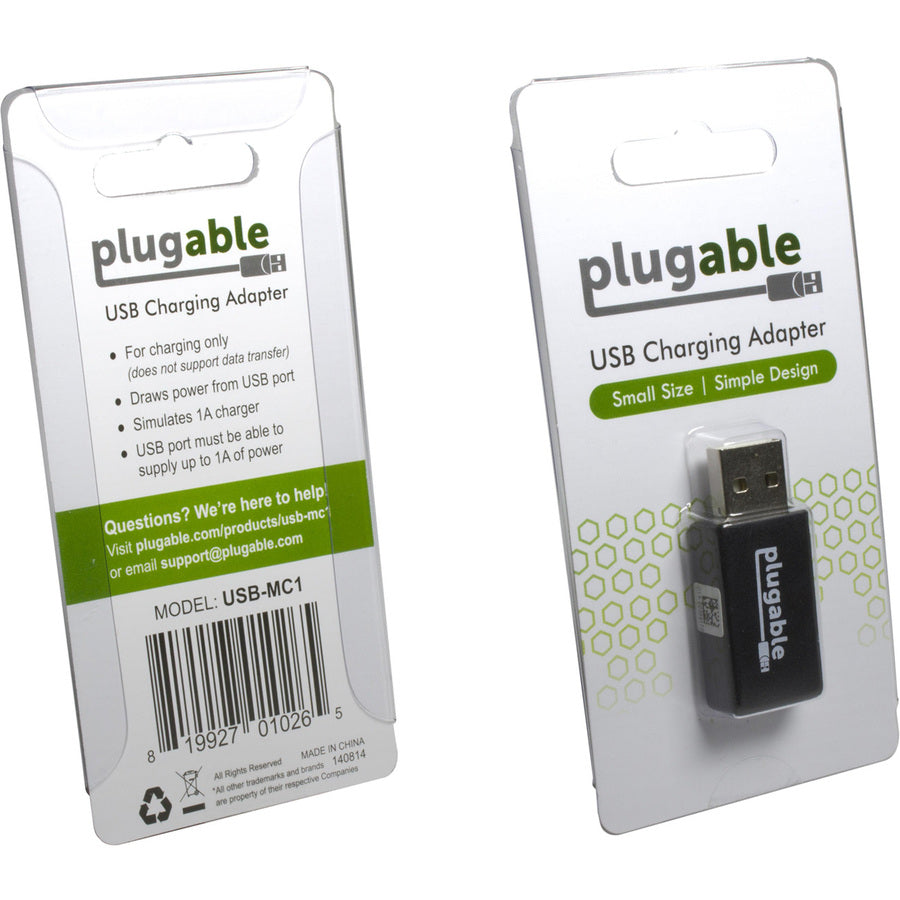 Plugable USB Port Charge-Only Adapter - 1-Port, 1A